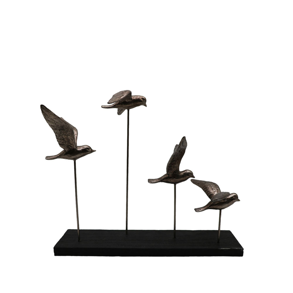FUGLE DECO BIRDS POLYRESIN BRONZE BLACK 39x26xH32,