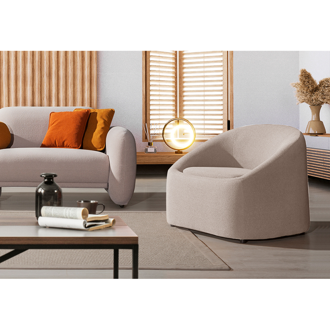 PUFFY ARMCHAIR FABRIC CREAM TR