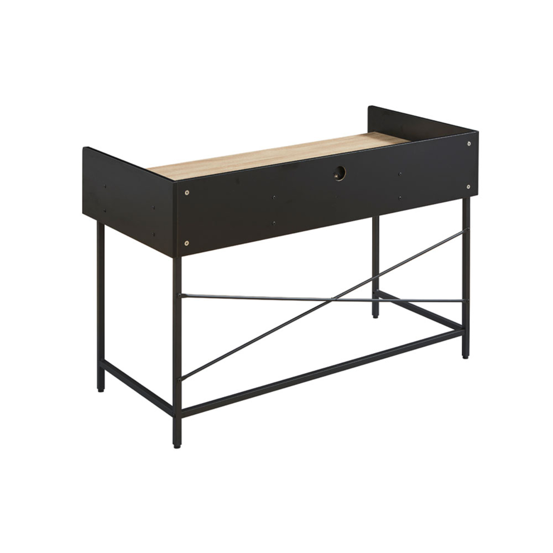 HOMI DESK 2DRAWERS CHIPBOARD WITH MELAMINE CARTA NATURAL BLACK 123x60xH86cm E1 PRC