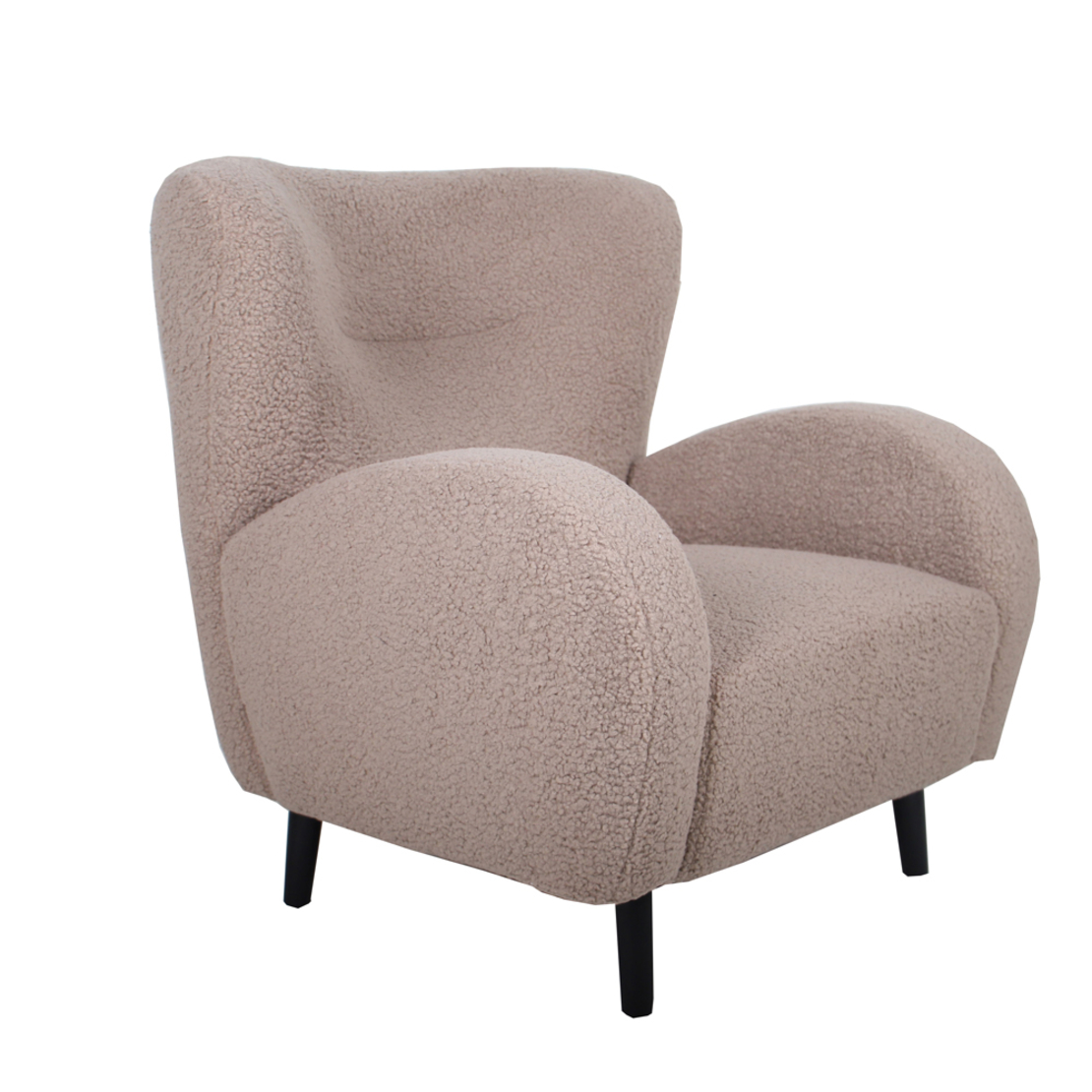 ONE & ONLY ARMCHAIR FABRIC CAPPUCCINO WOOD BLACK E