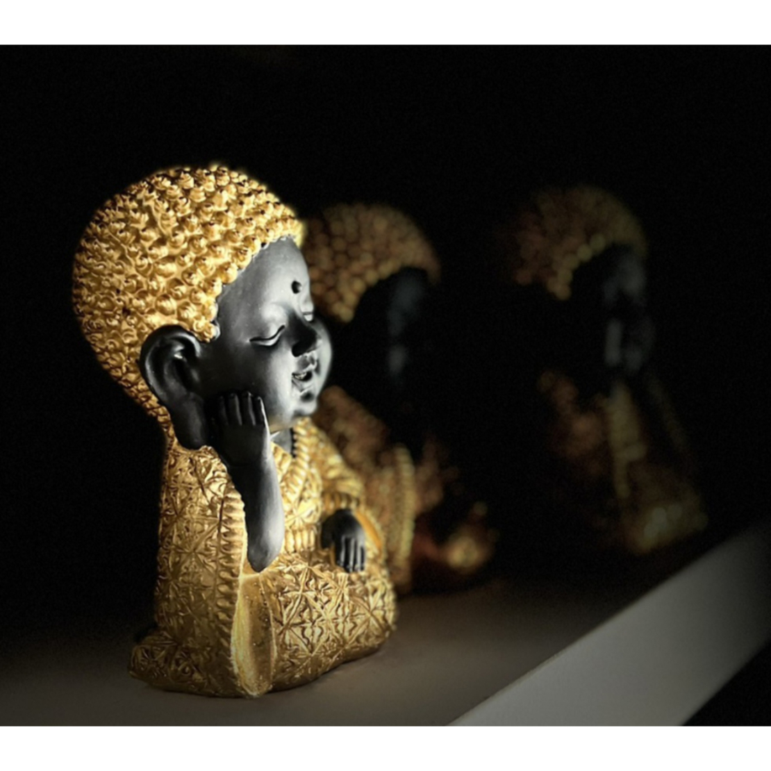 BABY BUDDHA 2 DECO BUDDHA POLYRESIN GOLD BLACK 11,