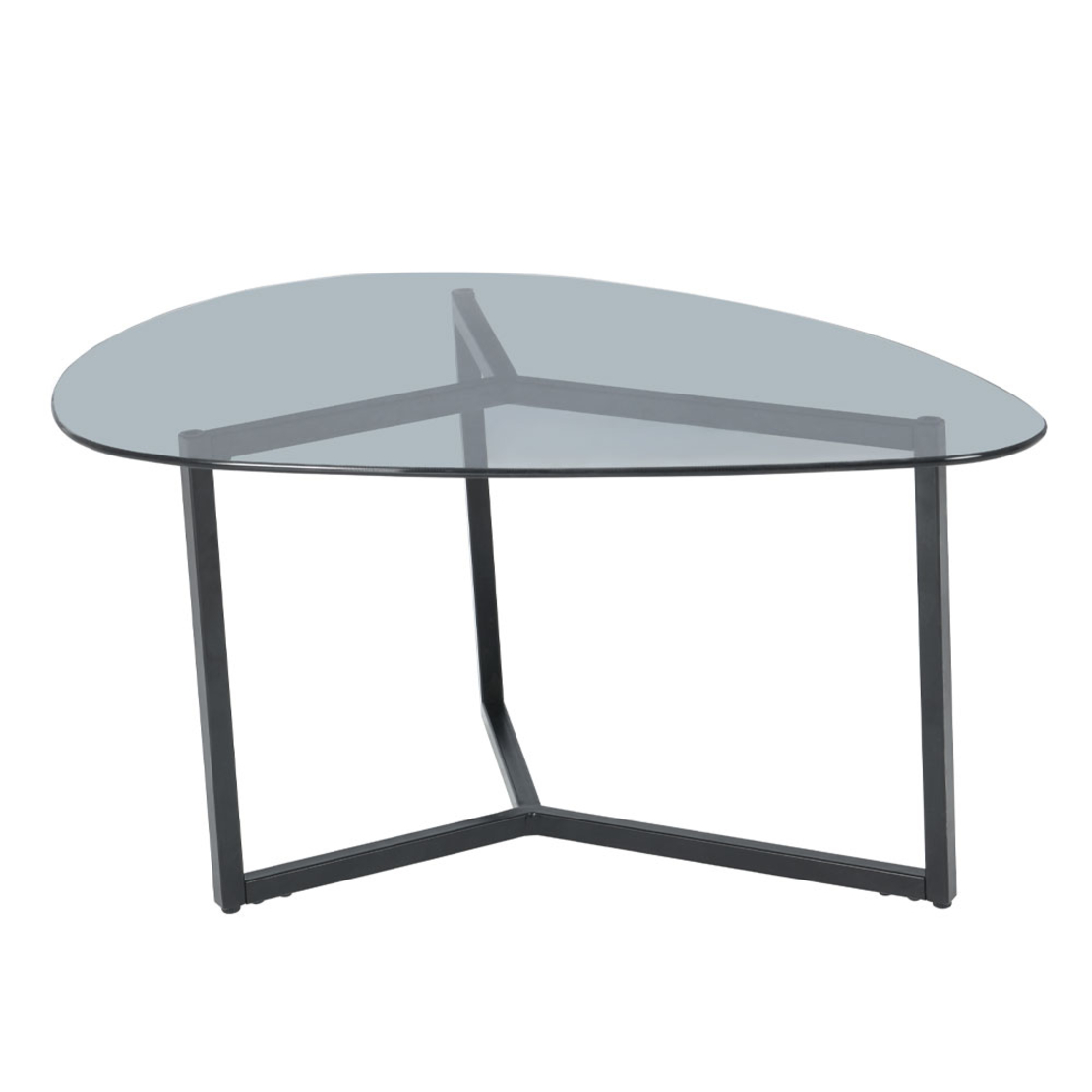 ROCKS COFFEE TABLE SET 2PCS GLASS TRANSPARENT METAL BLACK 82x59xH40cm PRC
