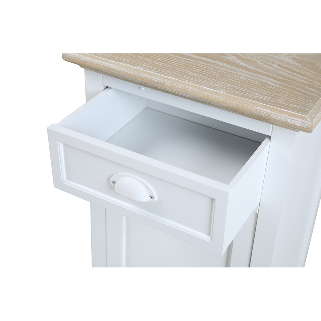 KIMOLOS NIGHTSTAND 1DOOR 1DRAWER LACQUERED MDF WHITE VENEER NATURAL E1 PRC