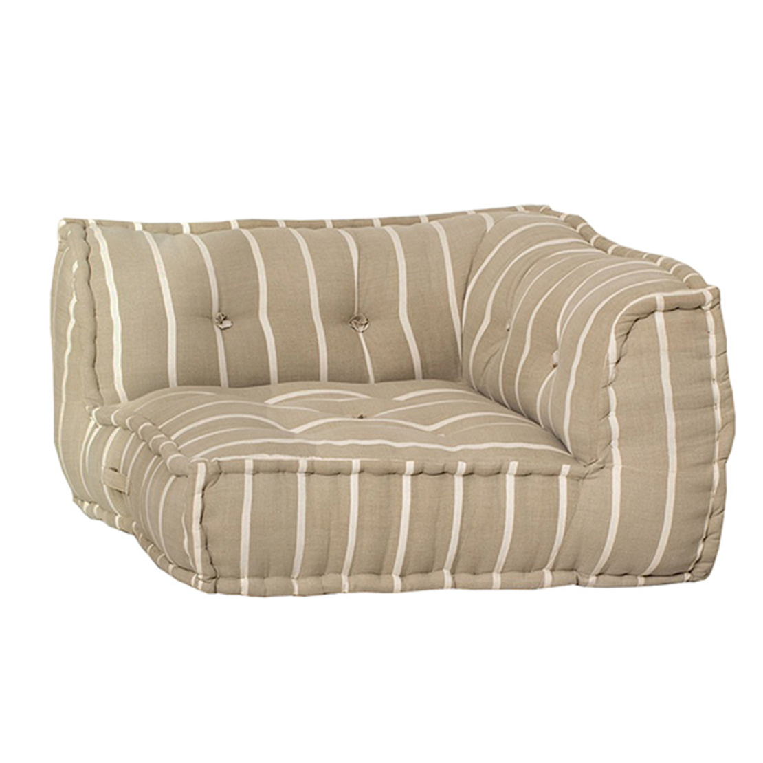 NATURA CORNER FABRIC BEIGE WHITE IN