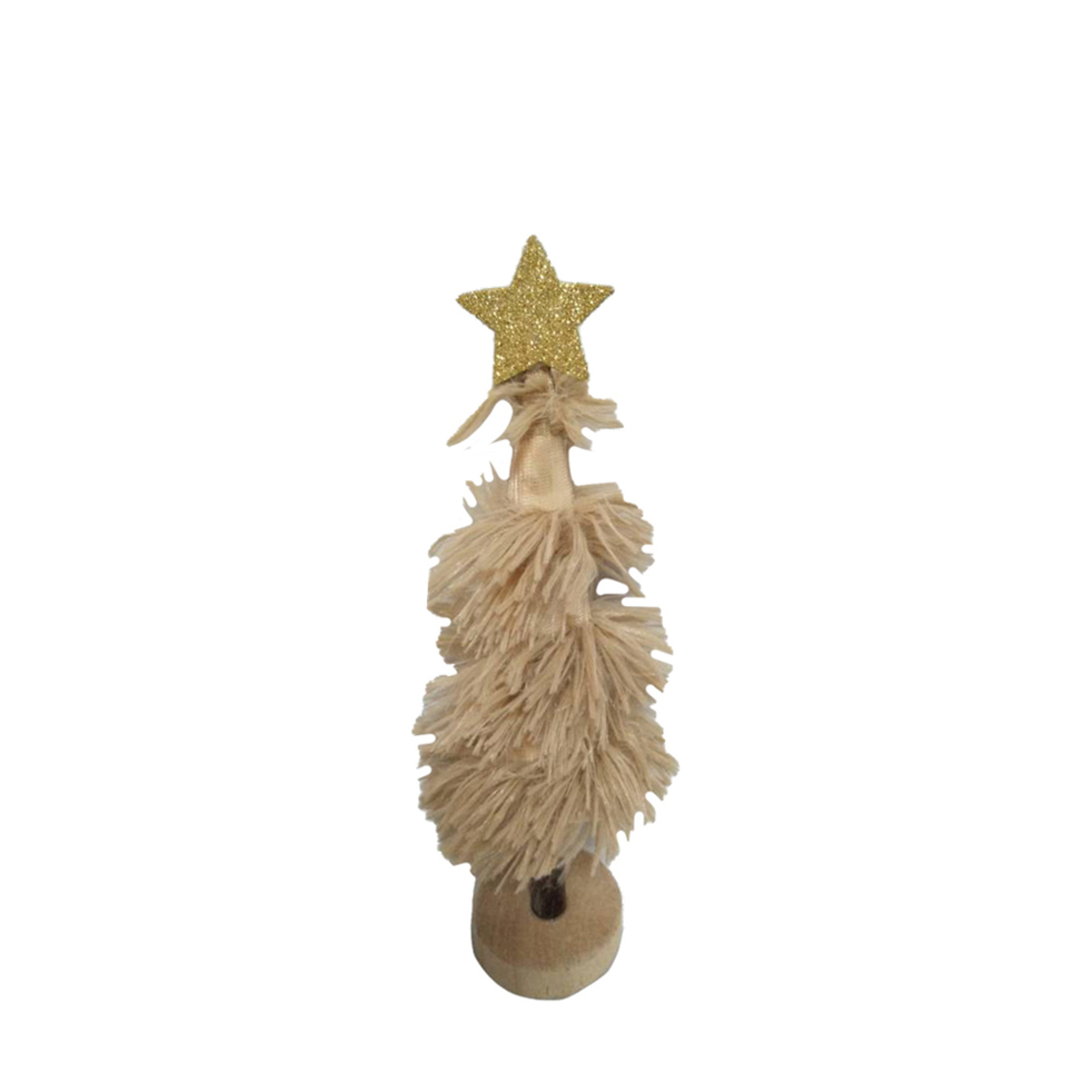 XMAS FUZZY TREE MDF BEIGE D6xH28cm PRC