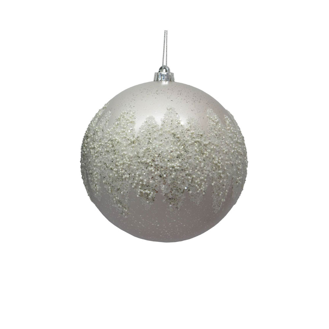 XMAS HOLLY PENDANT BALL PLASTIC CHAMPAGNE 15x15xH1
