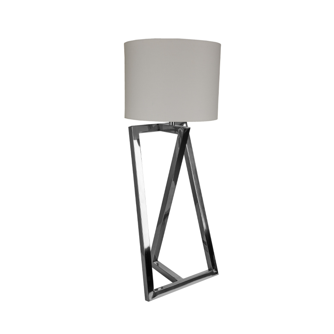 OTTO LAMP TABLE STEEL FABRIC NICKEL WHITE D30xH73c