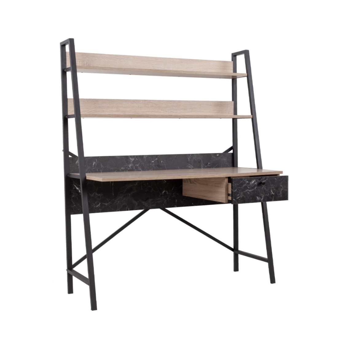 ATRIUM DESK 1DRAWER MELAMINE SONOMA BLACK STONE 125x55xH150cm E1 TR