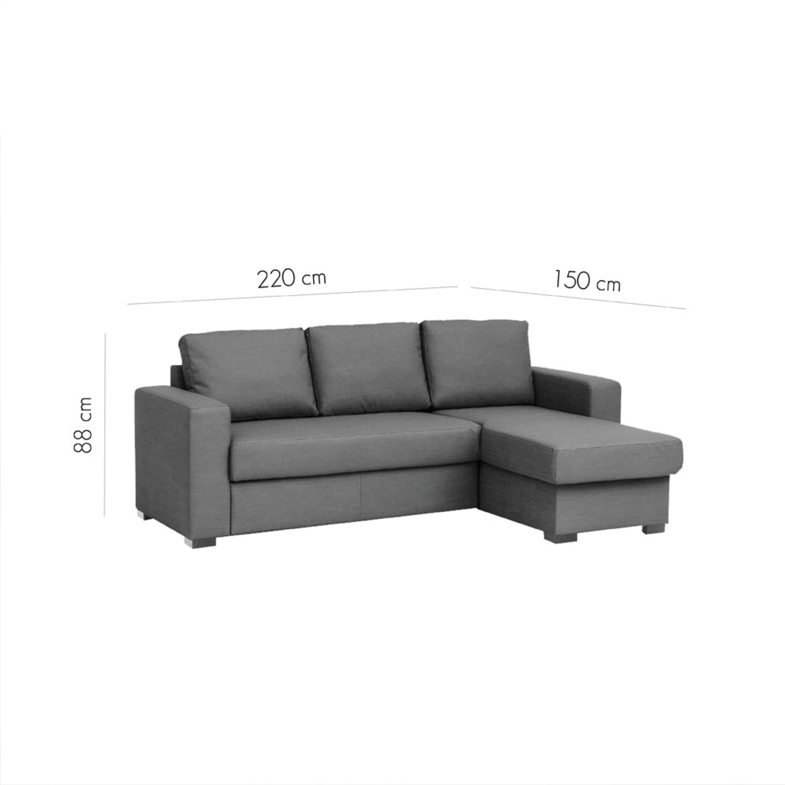 ALDO CRISTIANO SOFA BED REVERSABLE CODE CHENILLE GREY DARK R465 E1 EU