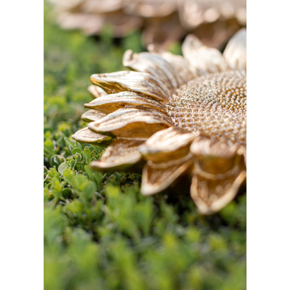 SUNFLOWER DECO WALL POLYRESIN GOLD 40x40xH7cm PRC