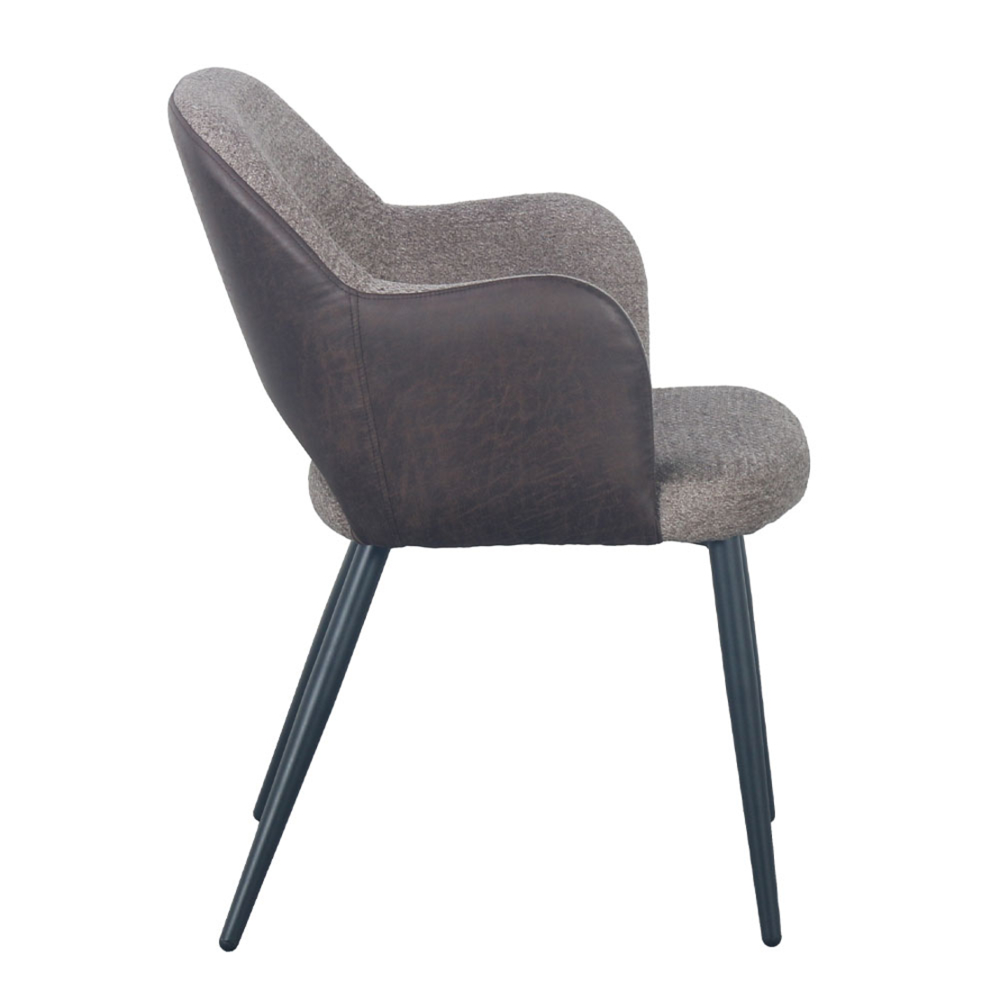 ASCOT CHAIR EASY CLEAN FABRIC BROWN DARK METAL BLACK E1 PRC