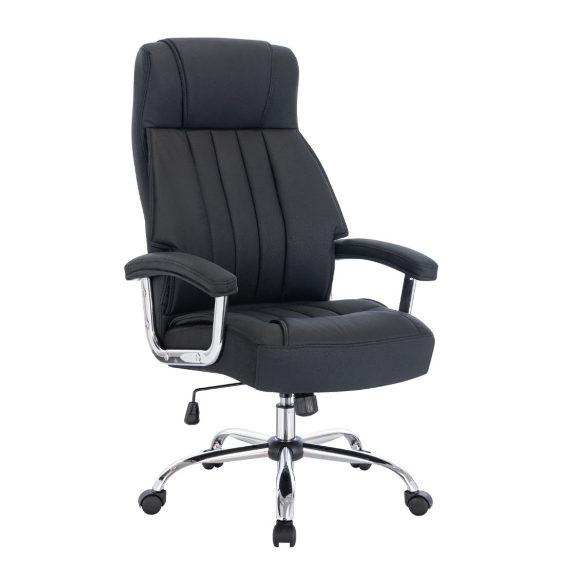 EXECUTIVE CHAIR DESK FABRIC BLACK METAL CHROME 65x