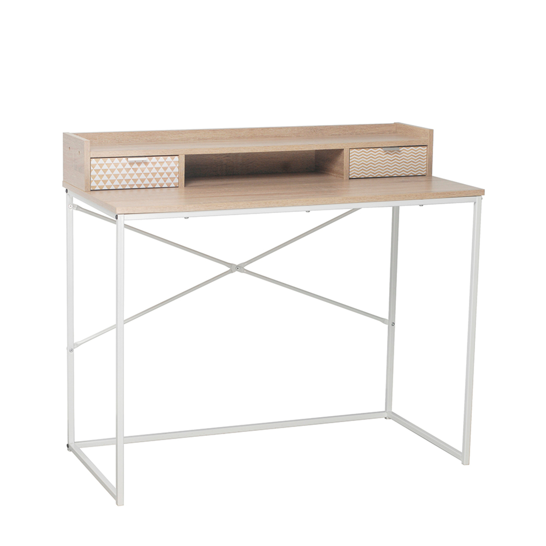 NAK DESK 2DRAWERS CHIPBOARD WITH MELAMINE CARTA SONOMA WITH PATTERN 100x50xH88,5cm E1 PRC