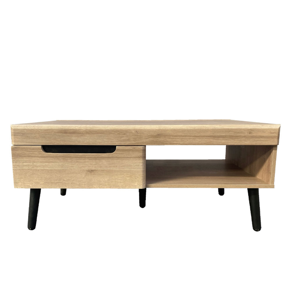 GRIF COFFEE TABLE 2DRAWERS CHIPBOARD WITH MELAMINE NATURAL BLACK BLACK 107x67xH46cm E1 PRC