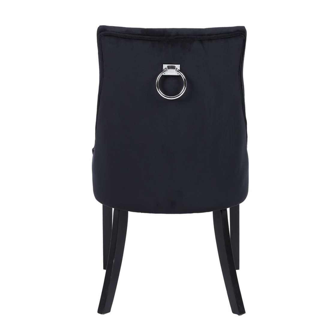 VERONA CHAIR WITH METAL RING FABRIC BLACK WOOD PIN
