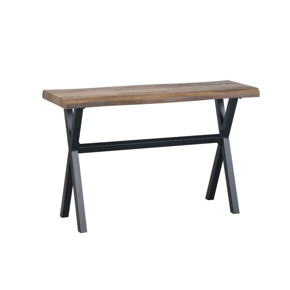 BRICK CONSOLE CHIPBOARD WITH MELAMINE CARTA WALNUT BLACK METAL 120x40xH75cm E1 PRC