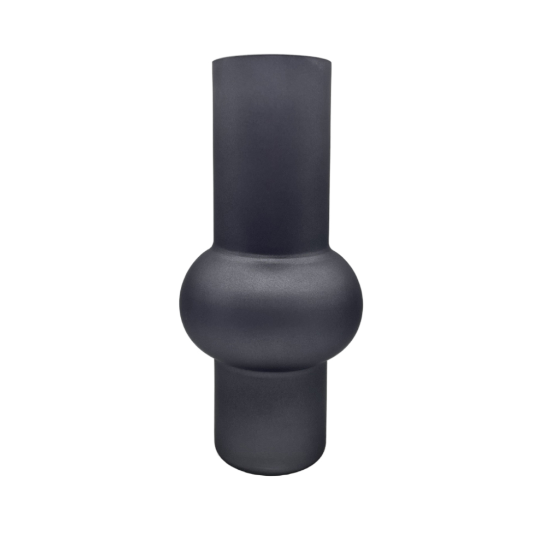 INEL VASE GLASS BLACK D17xH34,5cm PRC