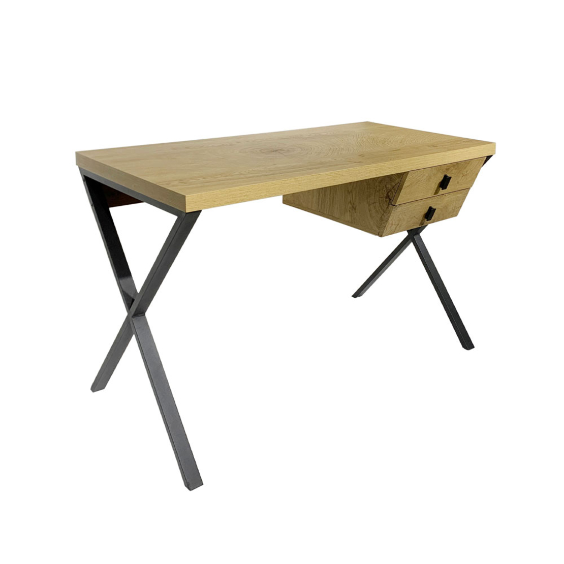 BOW DESK 2DRAWERS CHIPBOARD WITH MELAMINE CARTA NATURAL 120x60xH76cm E1 PRC