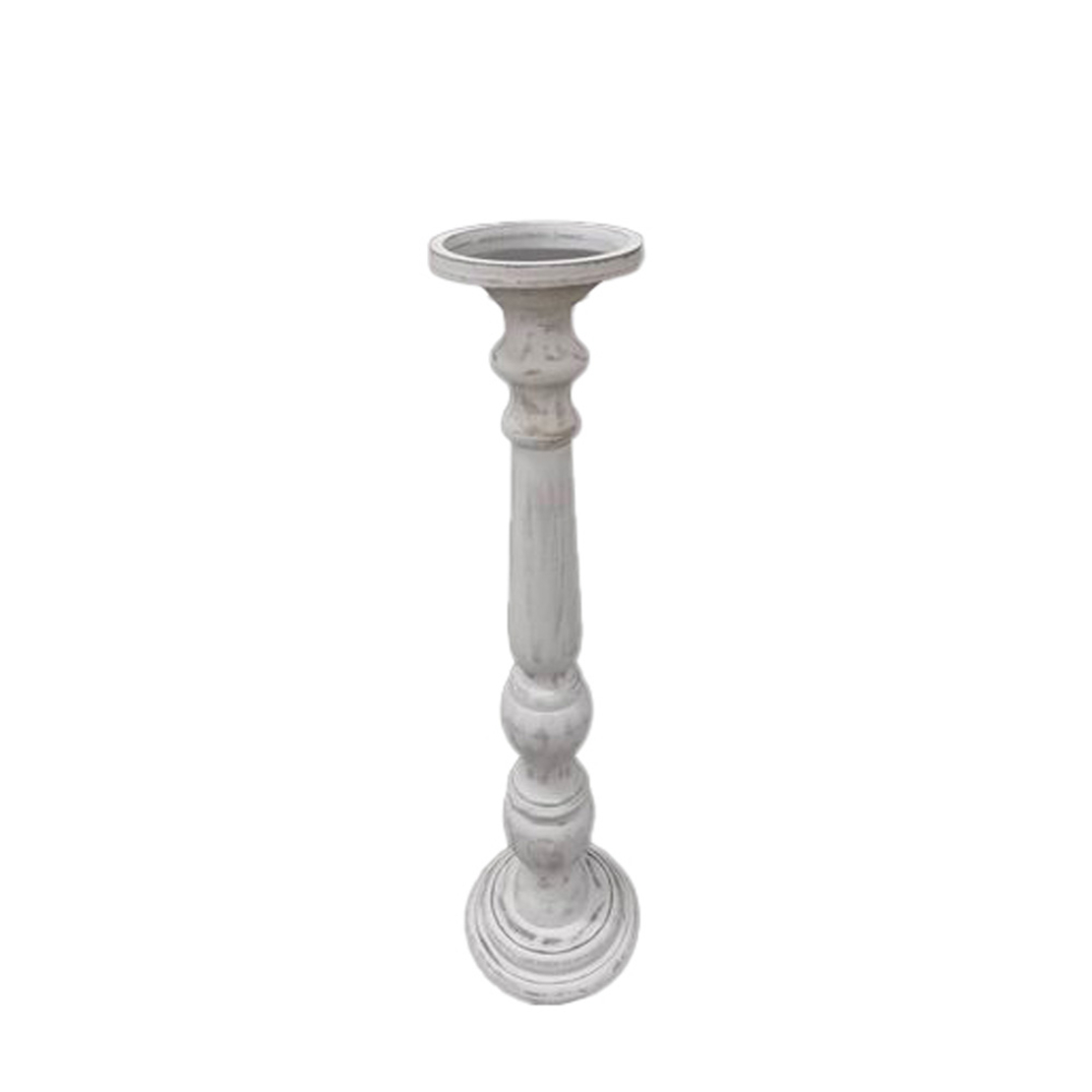 SIKINOS CANDLE HOLDER 18x18x68 MDF WHITE WASHED