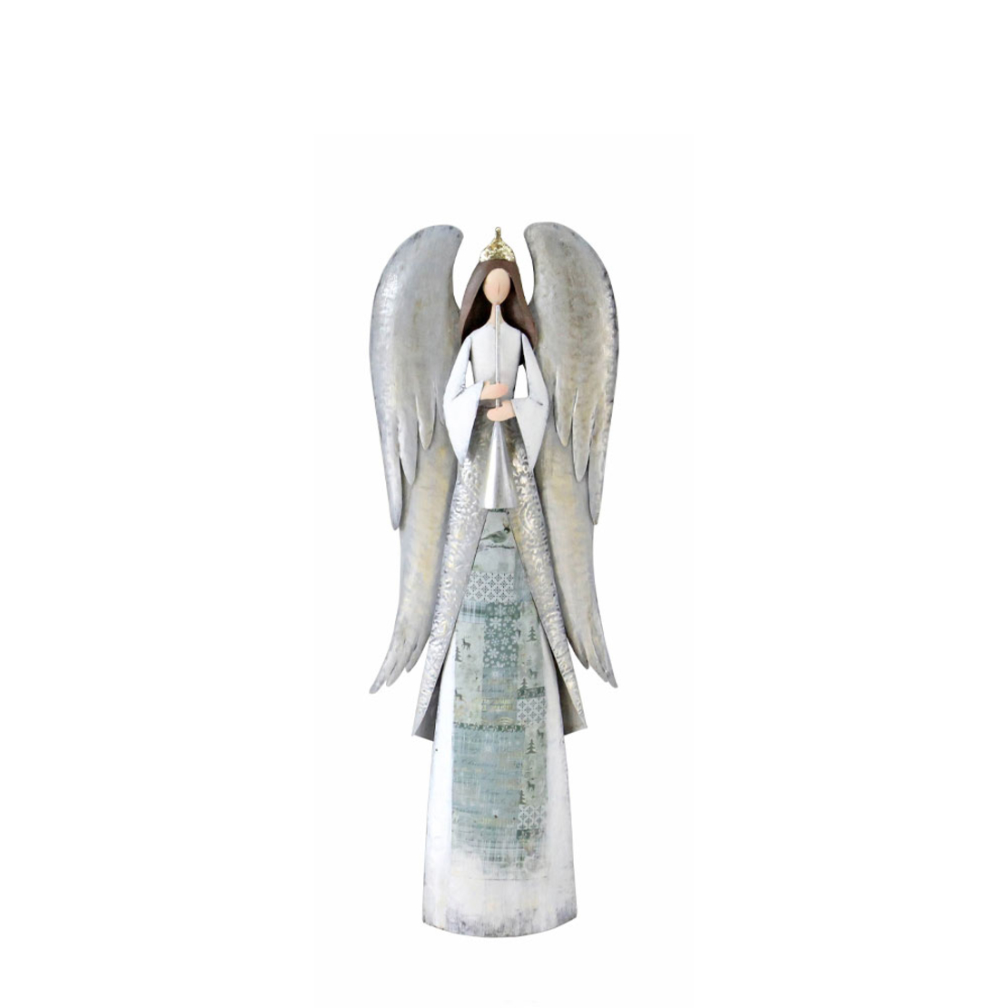 XMAS ANGEL WINGS A ANGEL METAL SILVER 23x11xH68cm
