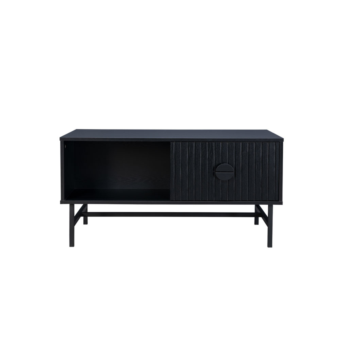 KIMONO COFFEE TABLE 1DRAWER MELAMINE BLACK METAL 100x59xH50,2cm E1 PRC