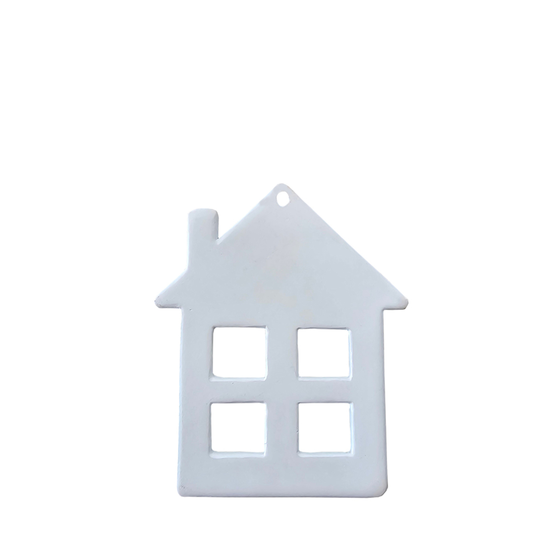 XMAS LUCKY CHARM 2025 HOUSE POLYRESIN WHITE 9,3x0,