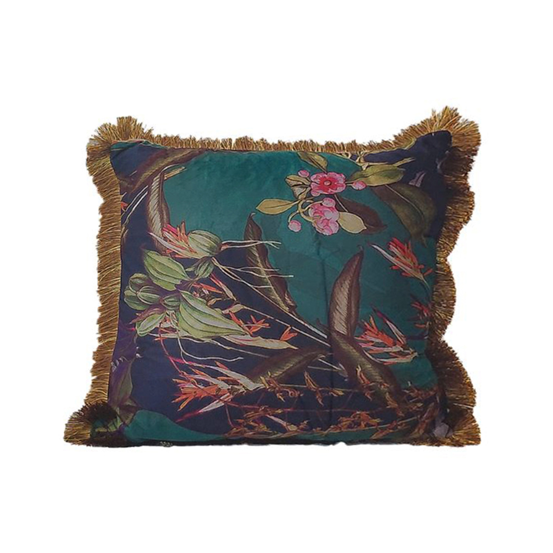 BLOSSOM DECOR CUSHION VELVET POLYESTER MULTICOLOR