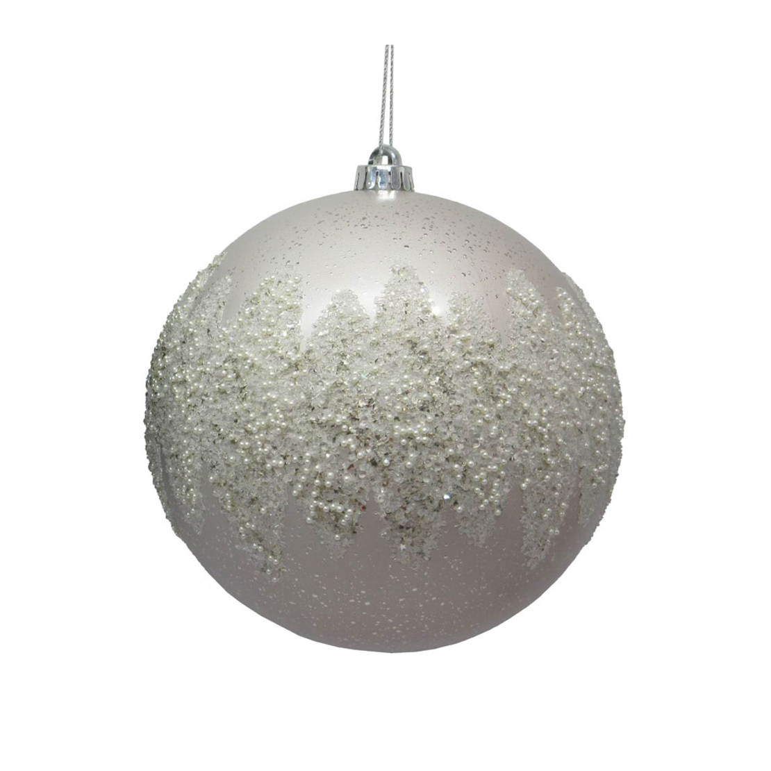 XMAS HOLLY PENDANT BALL PLASTIC CHAMPAGNE 20x20xH2