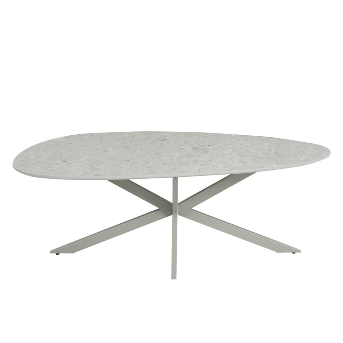 CASPIAN COFFEE TABLE MELAMINE GREY WITH MARBLE PATTERN METAL LATTE 120x60x43 E1 PRC