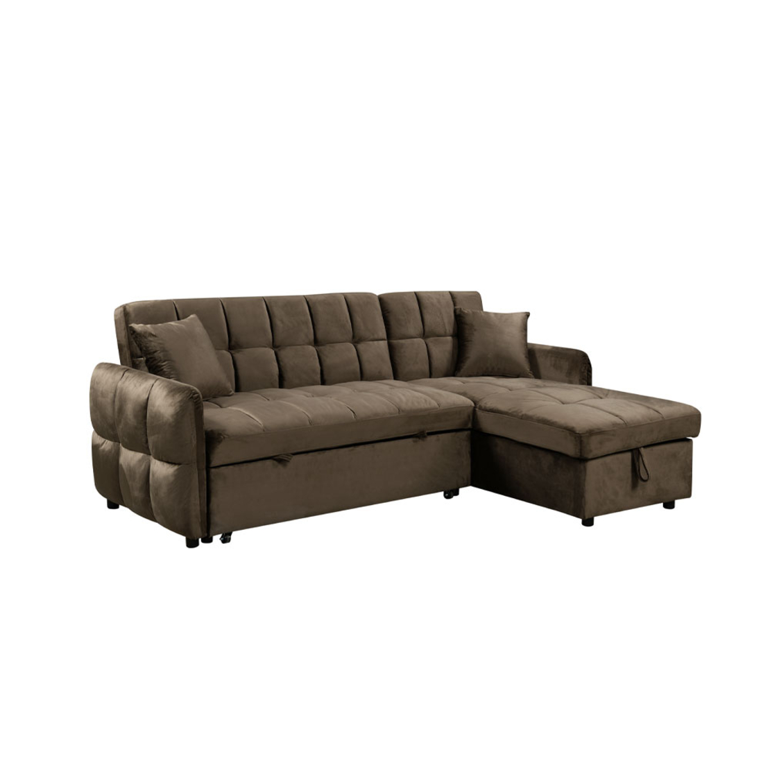 CROSSOVER SOFA BED REVERSABLE CORNER FABRIC COFFEE E1 PRC