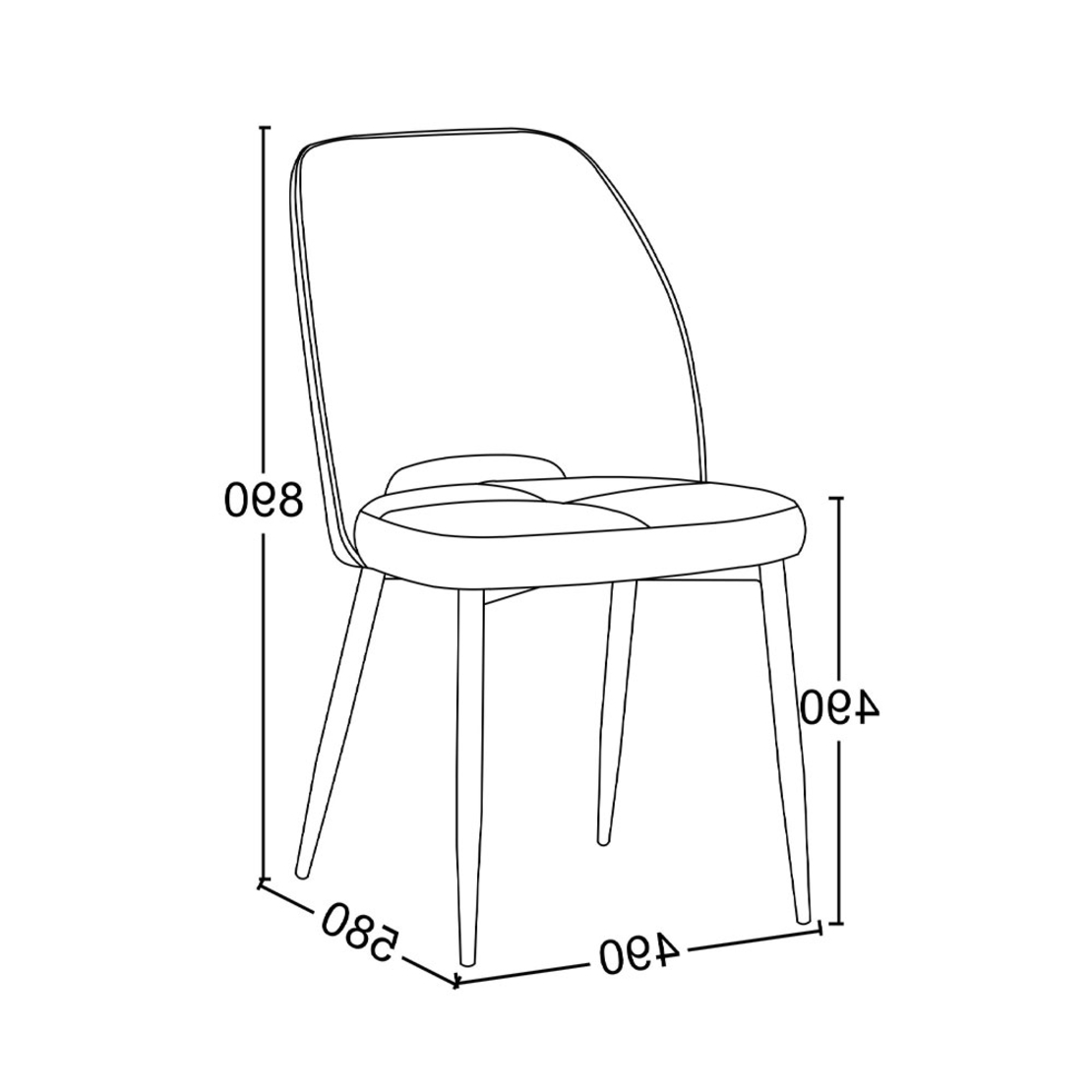 BOUTON CHAIR FABRIC GREY METAL BLACK PRC
