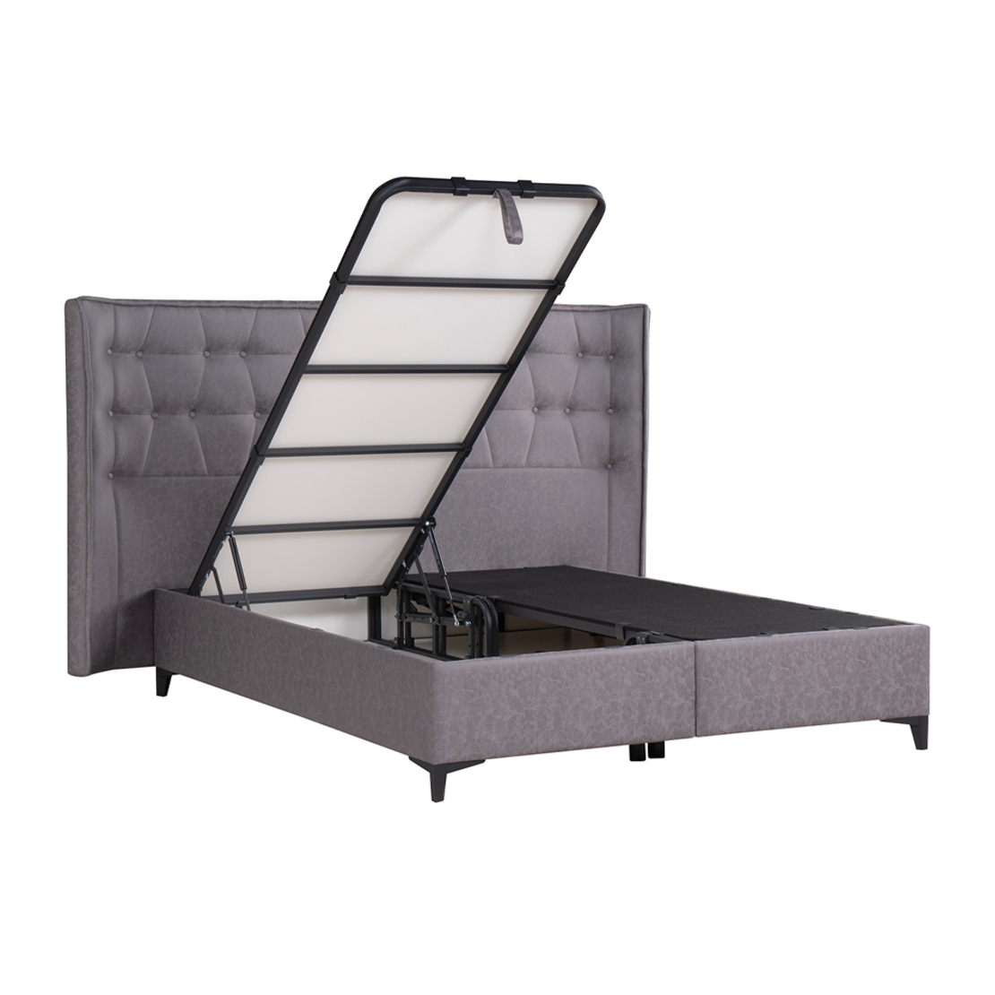 ORIGAMI BED WITH STORAGE (FOR MATTRESS 160x200cm) VELVET GREY 26-902 E1 TR