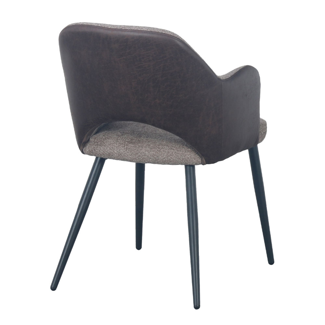 ASCOT CHAIR EASY CLEAN FABRIC BROWN DARK METAL BLACK E1 PRC