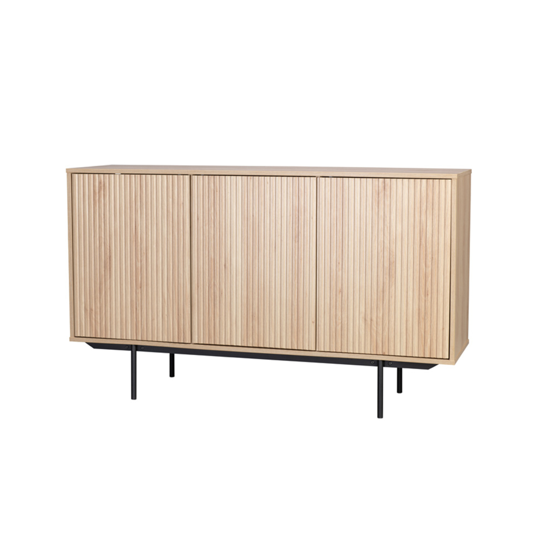 RIGOTE SIDEBOARD 3DOORS CHIPBOARD WITH MELAMINE CARTA SONOMA METAL BLACK 140x39xH82,8cm E1 PRC