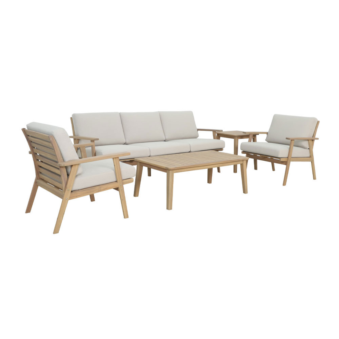 ETOILE LOUNGE SET 1+2+1 WOOD ACACIA NATURAL BEIGE