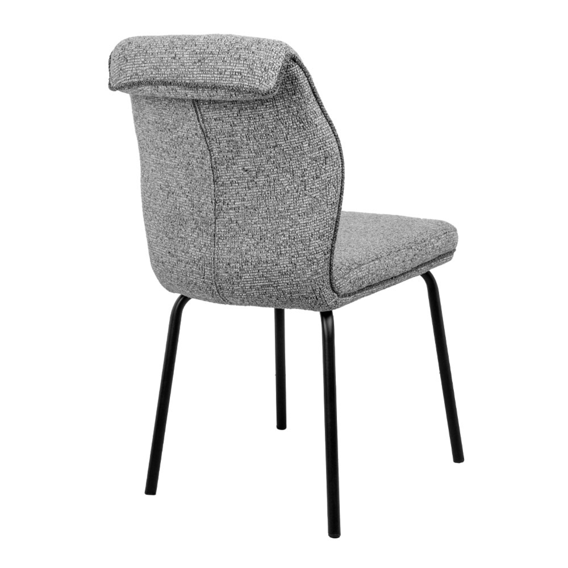 KOBI CHAIR FABRIC GREY LIGHT METAL BLACK MATTE E1 PRC