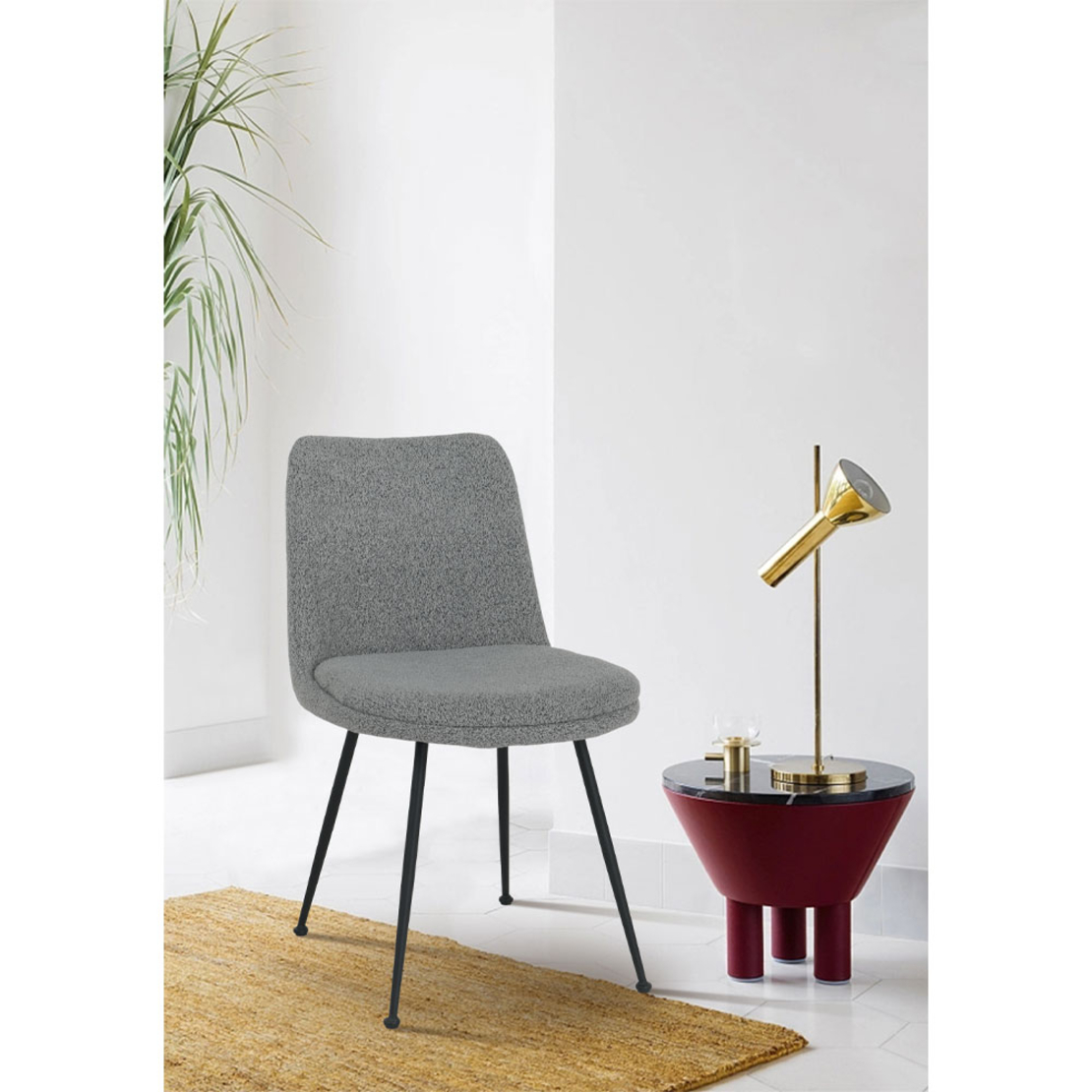 ABRAZO CHAIR FABRIC GREY LIGHT METAL BLACK E1 PRC
