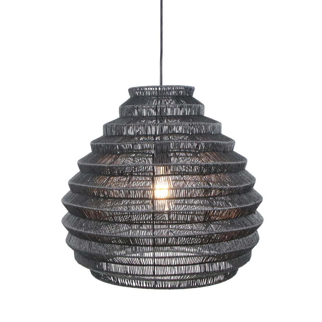 SOLEIL LAMP PENDANT METAL ROPE BLACK 49x49xH45cm C