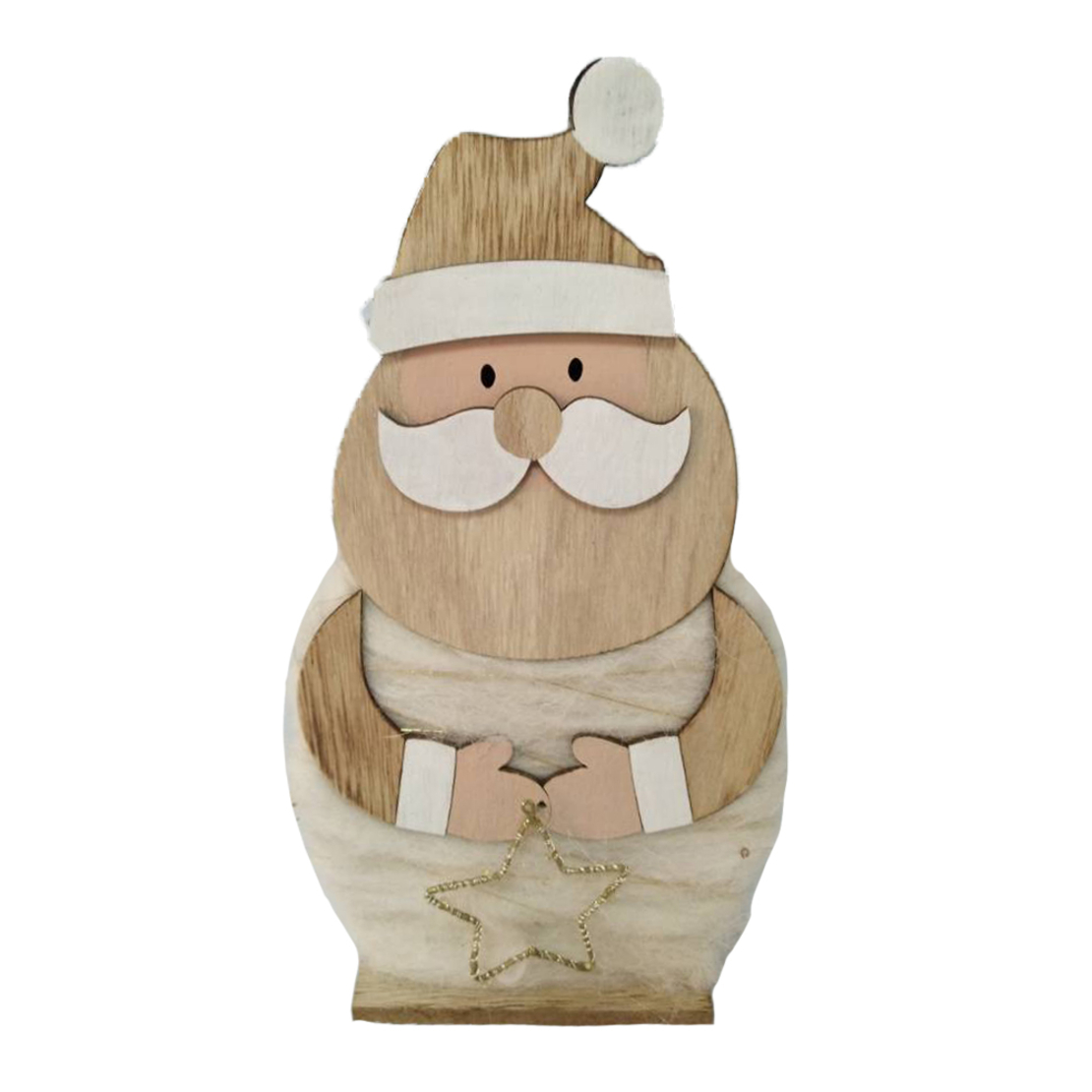 XMAS HEART DECO MDF NATURAL WHITE 17x5xH31,5cm PRC