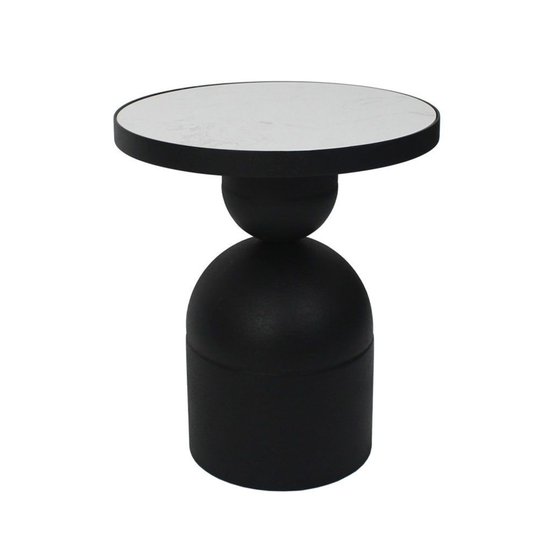 BOMB SIDE TABLE METAL BLACK MARBLE 41x41xH48cm PRC