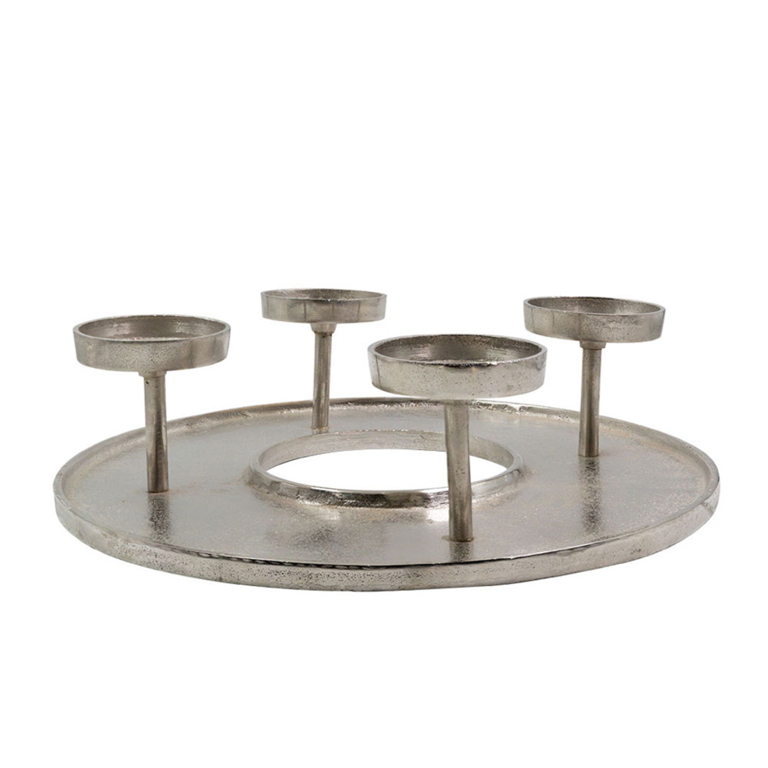 REDON DECO CANDLE HOLDER ALUMINIUM SILVER 42x42xH1
