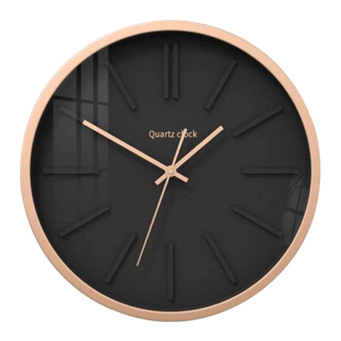 ZOOM CLOCK WALL METAL MDF BLACK GOLD D40xH6cm PRC