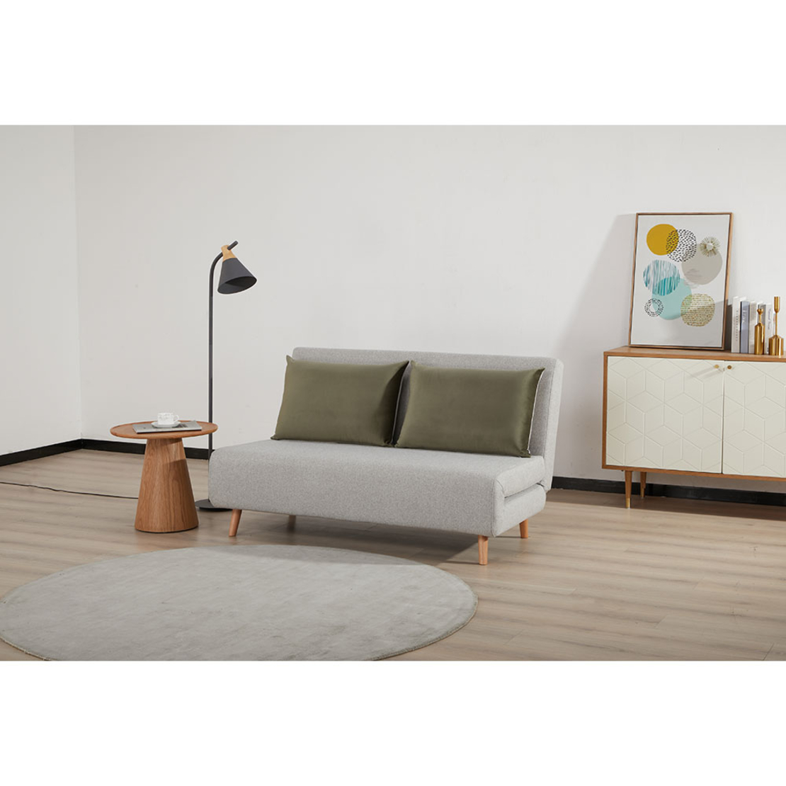 RAFAL SOFA BED 2SEAT FOLDING FABRIC GREZ OLIVE GREEN E1 PRC