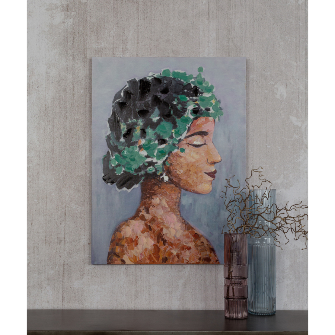SPRING LADY 2 PAINTING CANVAS MULTICOLOR 60x80xH3,