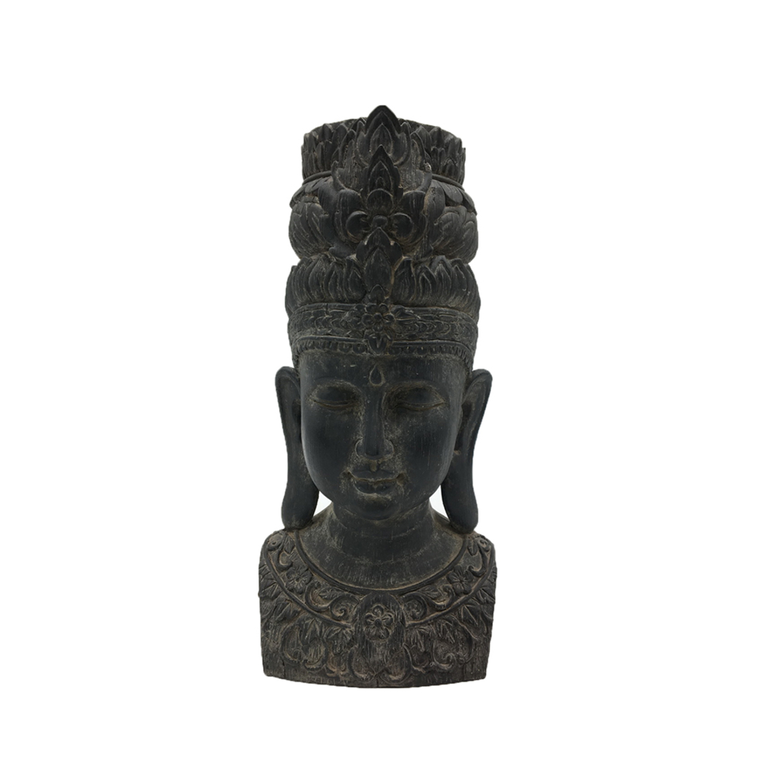 BALI DECO BUDDHA POLYRESIN ANTRACITE 15,5x13xH31cm