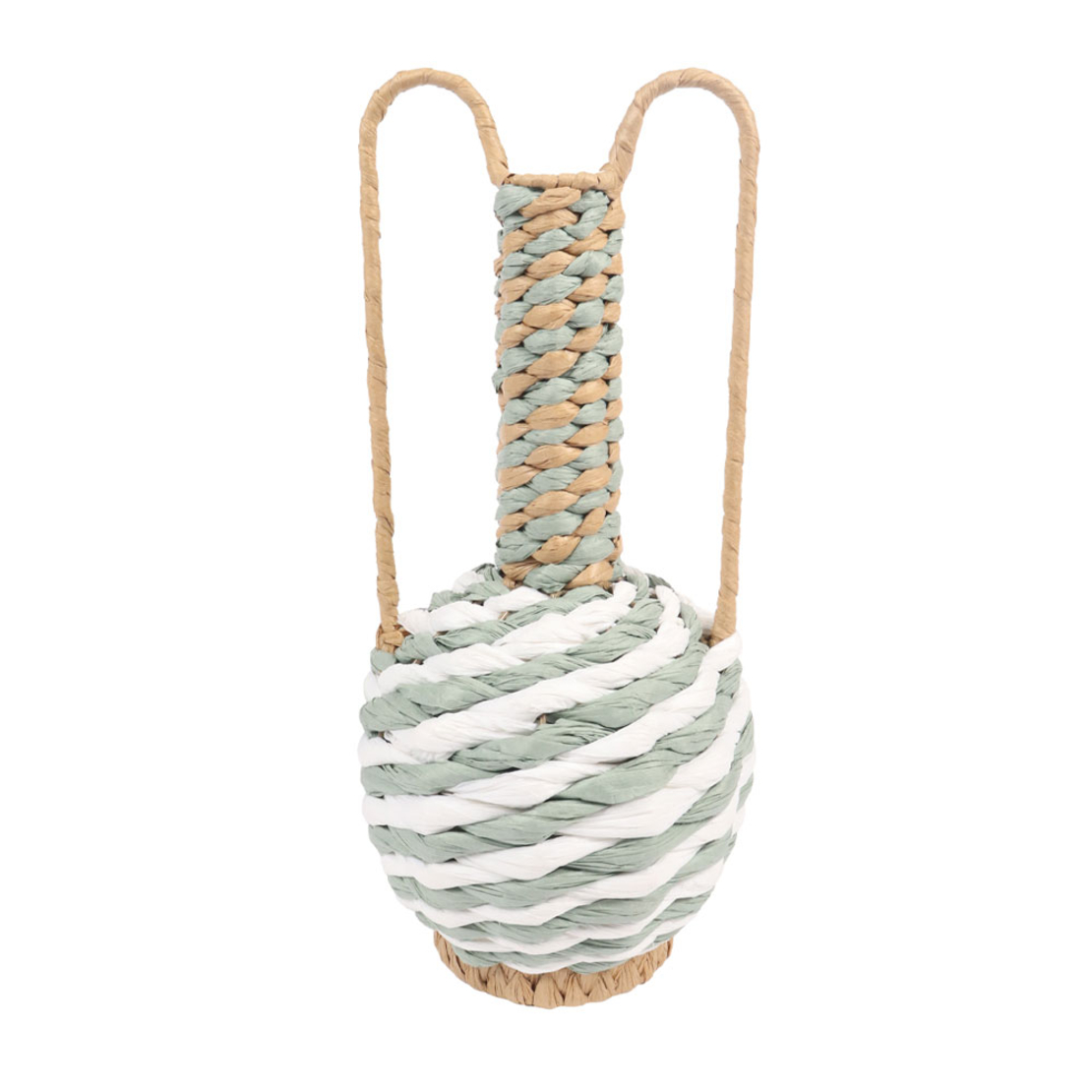 KEA VASE PAPER ROPE NATURAL WHITE MINT 21x21xH46cm
