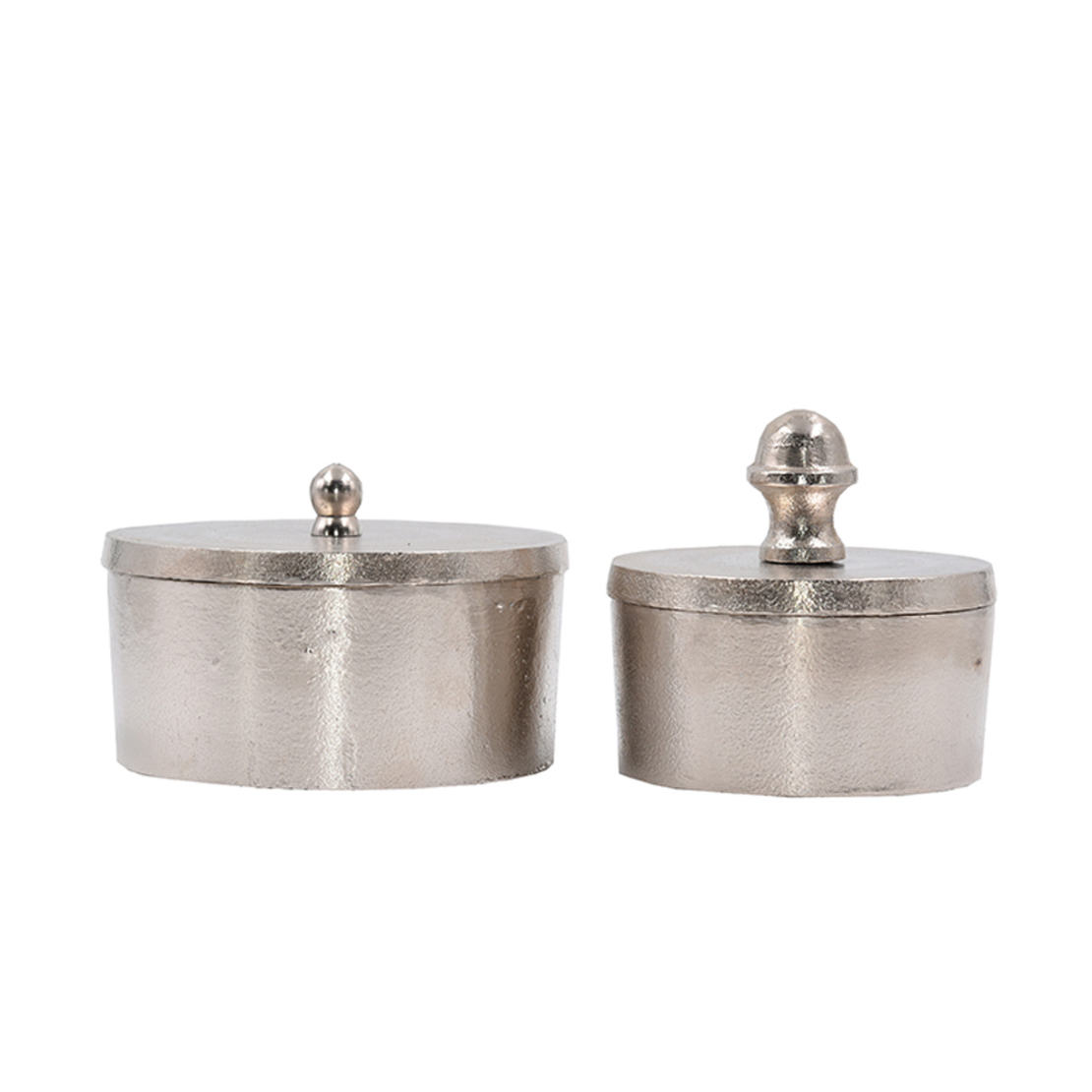 BOITE BOX WITH LID ALUMINIUM SILVER 14x14xH10cm IN