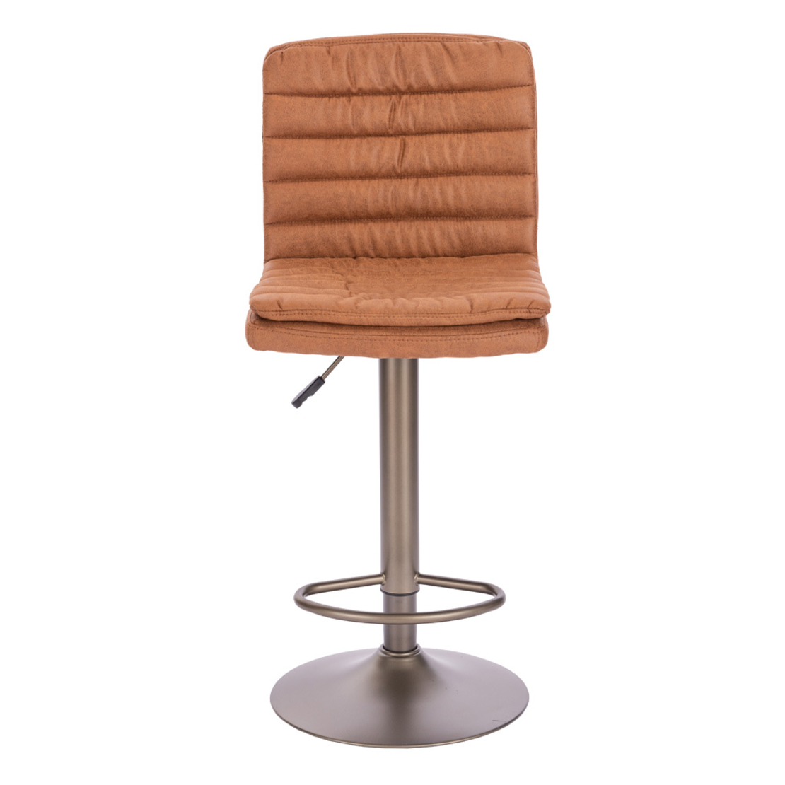 BRAS STOOL BAR FABRIC BROWN GUNMETAL METAL PRC