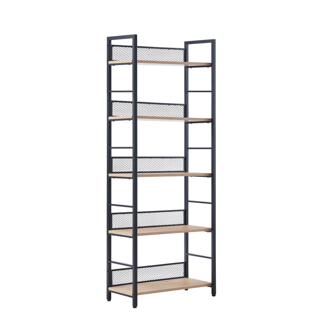 NEST BOOKCASE MELAMINE NATURAL BLACK 60x28xH154cm