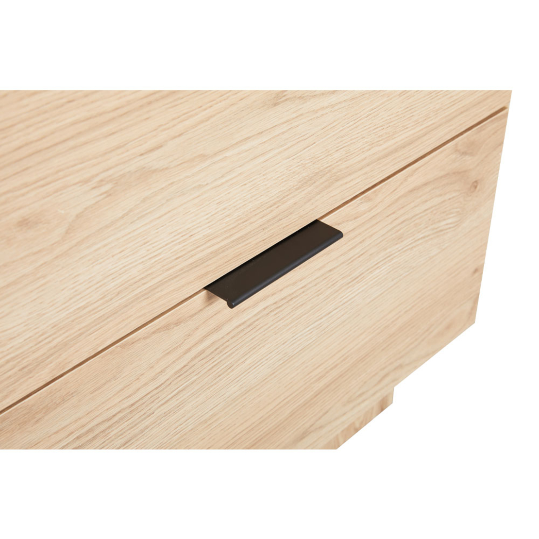 CUBIUS NIGHTSTAND 2DRAWERS MELAMINE NATURAL MELAMINE SMOKE BLACK E1